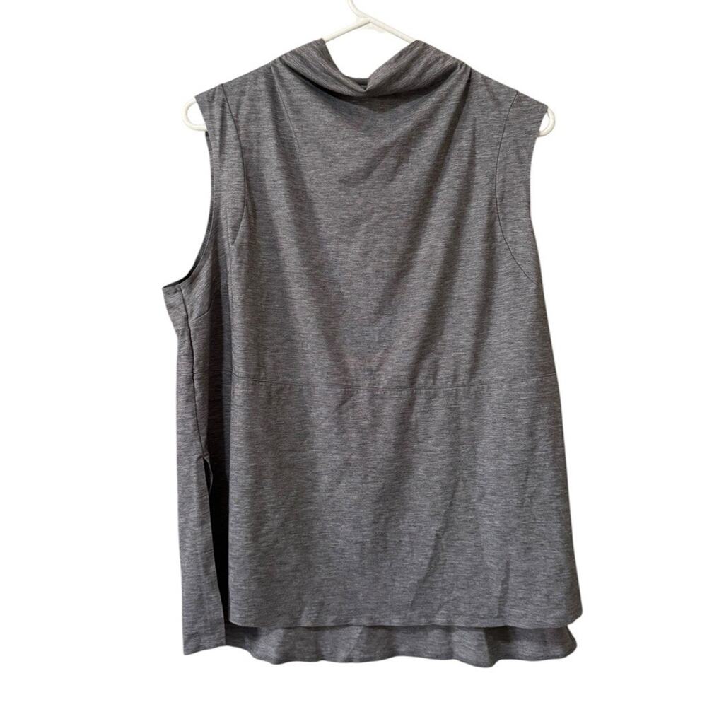 FLX Womens Size Large Top Gray Sleeveless Draped Cowl Neck Shirt Breathable City